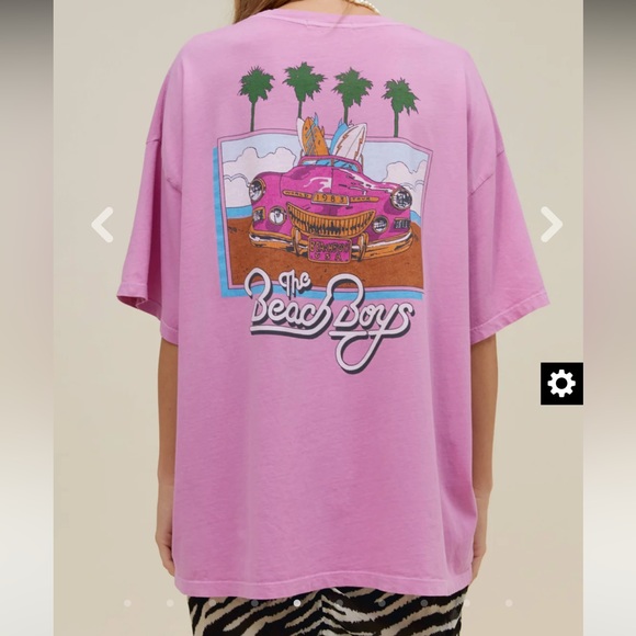 Free People x Daydreamer The Beach Boys 1983 Tour Tee Pink One Size New with Tag - Picture 6 of 16